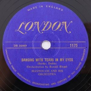 Mantovani & His Orchestra, Dancing with Tears In My Eyes/Dear Love 78 rpm Record